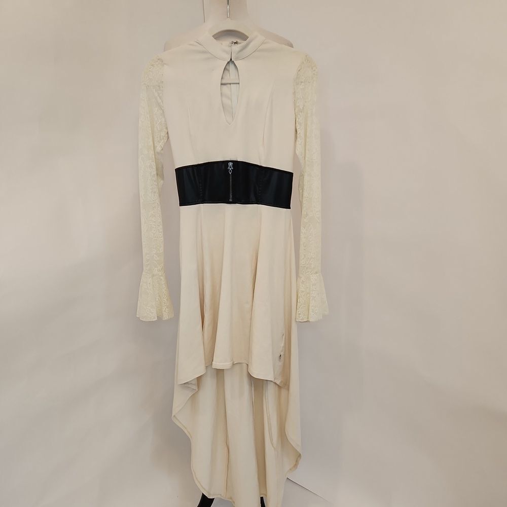 Tripp NYC Cream Lace Detail High Low Dress Size M NWT